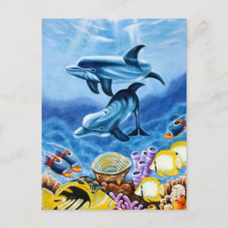 Tropische dolfijnen briefkaart