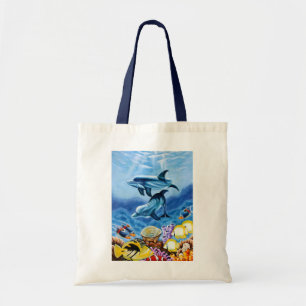 Tropische dolfijnen tote bag
