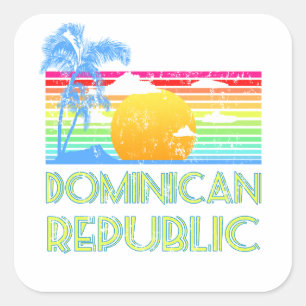  tropische Dominicaanse Republiek Vierkante Sticker