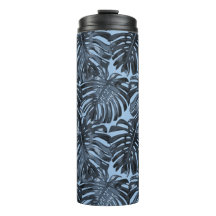 Tropische donkerblauwe Monstera-junglebladeren