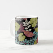 Tropische donkere bladeren: textiel patroon ontwer koffiemok (Voorkant links)