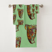 Tropische donkere veer badhanddoek set bad handdoek (Insitu)