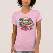 Tropische Donut Beach Eten Bewerkbaar T-shirt (Voorkant)