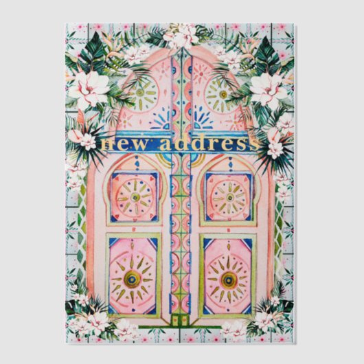 tropische doorgang | Nieuw adres Vellum Uitnodigingen (Voorkant)