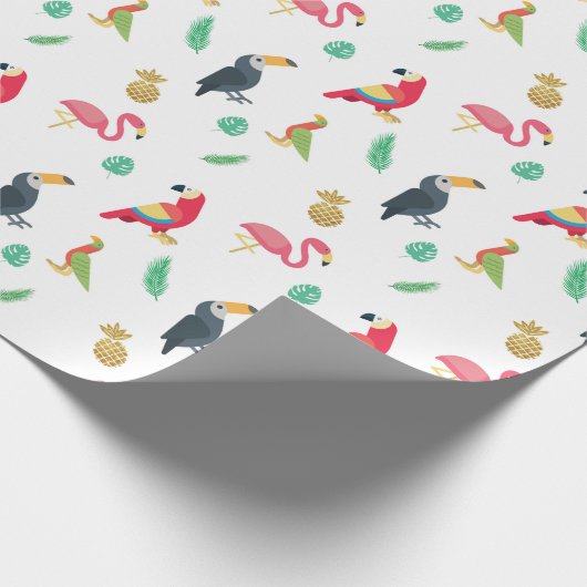 Tropische drager- en ananassappapierreep cadeaupapier (Hoek)