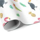 Tropische drager- en ananassappapierreep cadeaupapier (Rol Hoek)