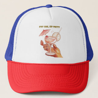 Tropische Drank Vibes – Cute Zomer Esthetiek Trucker Pet