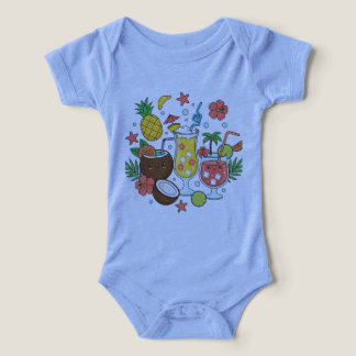 Tropische Dranken Cute Zomer Cocktail Baby T-shirt