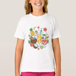 Tropische Dranken Cute Zomer Cocktail Meisje T-Shi T-shirt