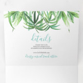 Tropische drievoudig huwelijk uitnodiging (Binnenzijde eerst)