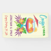 Tropische Drink cruise Vibes Cruise Deurmarkering Spandoek (Horizontaal)