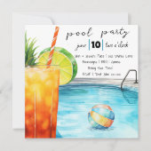 Tropische Drink en Pool Party Kaart (Voorkant)