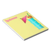 Tropische drink Hawaiiaans blauw geel roze Notitieblok (Schuin)