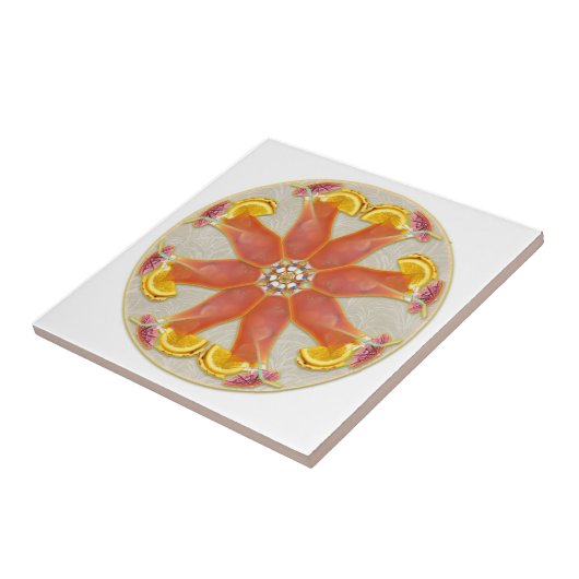 Tropische Drink Mandala Tegeltje (Zijkant)