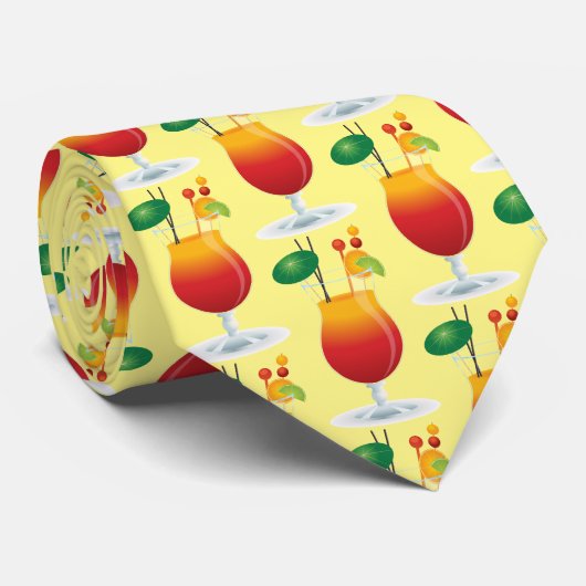 Tropische Drink met paraplu Stropdas (Opgerold)