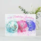 Tropische Drink Paraplu's 55e Verjaardagsuitnodigi Kaart (Staand voorkant)