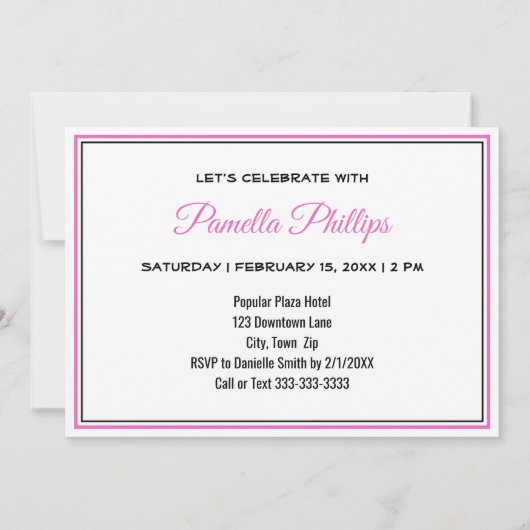 Tropische Drink Paraplu's 55e Verjaardagsuitnodigi Kaart (Achterkant)