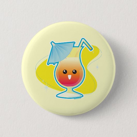 Tropische Drink Ronde Button 5,7 Cm (Voorkant)