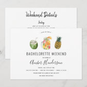 Tropische Drinken Bachelorette reisroute Kaart (Voorkant / Achterkant)