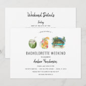 Tropische Drinken Bachelorette reisroute Kaart (Voorkant / Achterkant)