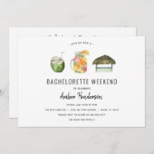 Tropische Drinken Bachelorette reisroute Kaart (Voorkant / Achterkant)