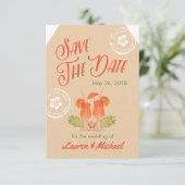 Tropische Drinken Destination Wedding Sla de datum Save The Date (Staand voorkant)