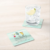 Tropische Drinken Gratis Drinken Save the Date Kartonnen Onderzetters (Insitu)