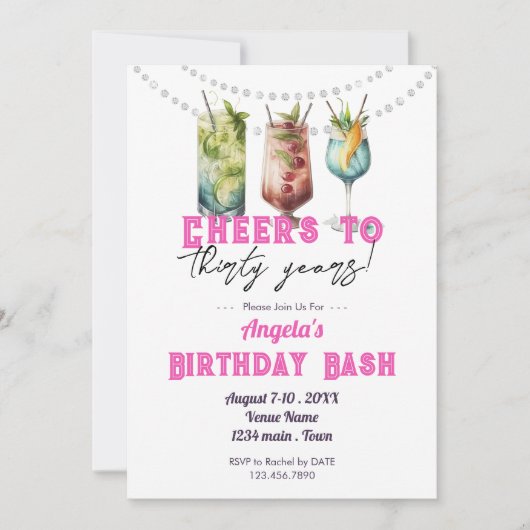 Tropische Drinken juichen 30 jaar volwassen verjaa Kaart (Voorkant)