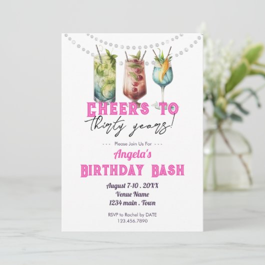 Tropische Drinken juichen 30 jaar volwassen verjaa Kaart (Staand voorkant)