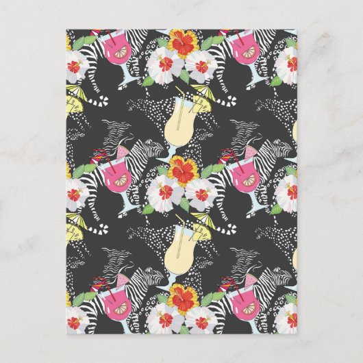 Tropische Drinken met dieren Briefkaart (Voorkant)