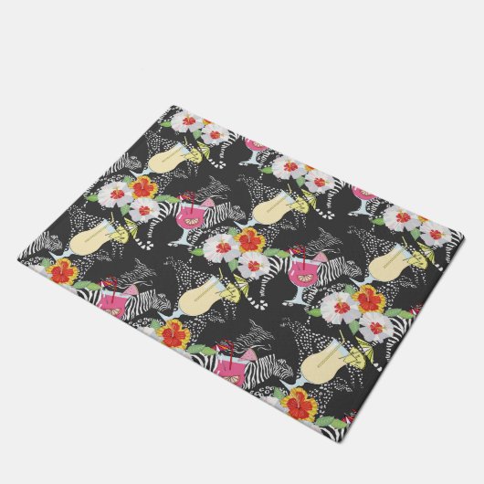 Tropische Drinken met dieren Deurmat (Schuin)