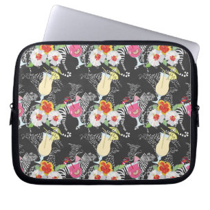 Tropische Drinken met dieren Laptop Sleeve