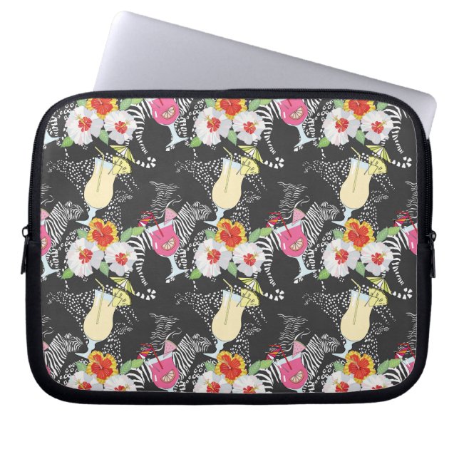 Tropische Drinken met dieren Laptop Sleeve (Voorkant)