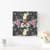 Tropische Drinken met dieren Vierkante Klok (Huis)