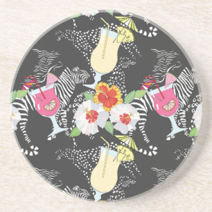 Tropische Drinken met dieren Zandsteen Onderzetter