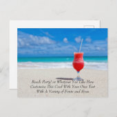 Tropische Drinken op de Sjabloon van het strand vo (Voorkant / Achterkant)