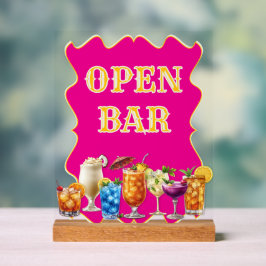 Tropische Drinken Open Bar Ondoorzichtig Acryl Tek Bord