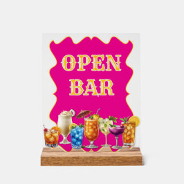 Tropische Drinken Open Bar Ondoorzichtig Acryl Tek Bord