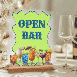 Tropische Drinken Open Bar Ondoorzichtig Acryl Tek Bord