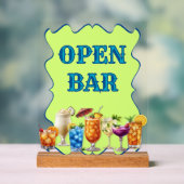 Tropische Drinken Open Bar Ondoorzichtig Acryl Tek Bord (Neutraal)