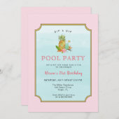 Tropische drinken Pool party Birthday Kaart (Voorkant / Achterkant)