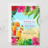 Tropische Drinken Summer Bachelorette Luau Party Kaart (Voorkant)