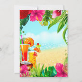 Tropische Drinken Summer Bachelorette Luau Party Kaart (Achterkant)