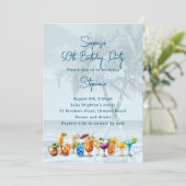 Tropische Drinken Uitnodiging voor een verjaardags (Staand voorkant)