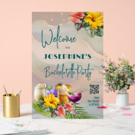 Tropische Drinken vrijgezellenfeest Acryl Bord