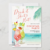 Tropische Drinken Zomer Cocktail Party Kaart (Voorkant)