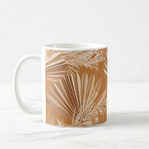 Tropische droge handpalmen: waterverf boho. koffiemok