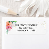 Tropische dromen Hibiscus Flowers Adres label (Insitu)