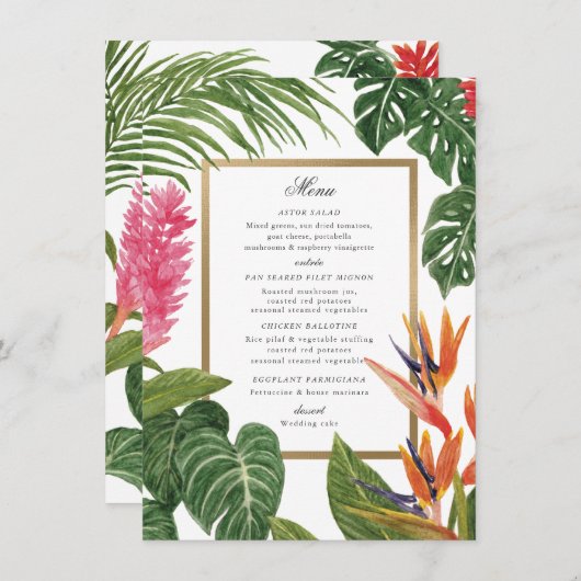 Tropische droom menu (Voorkant / Achterkant)