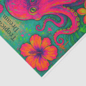 Tropische droom - Neon Octopus Decoupage Papier | (Detail)